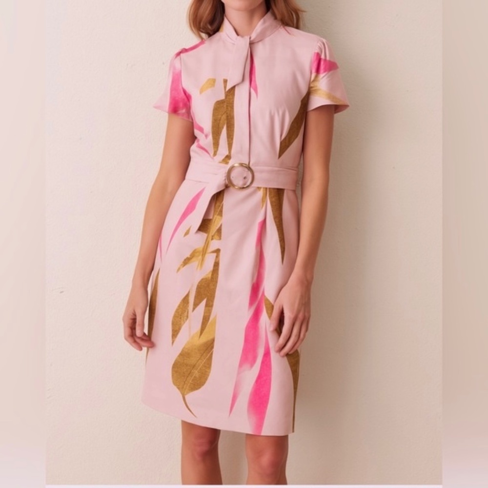 $185 Fehaute Silk Dress Tree Patterns Women’ Size XS